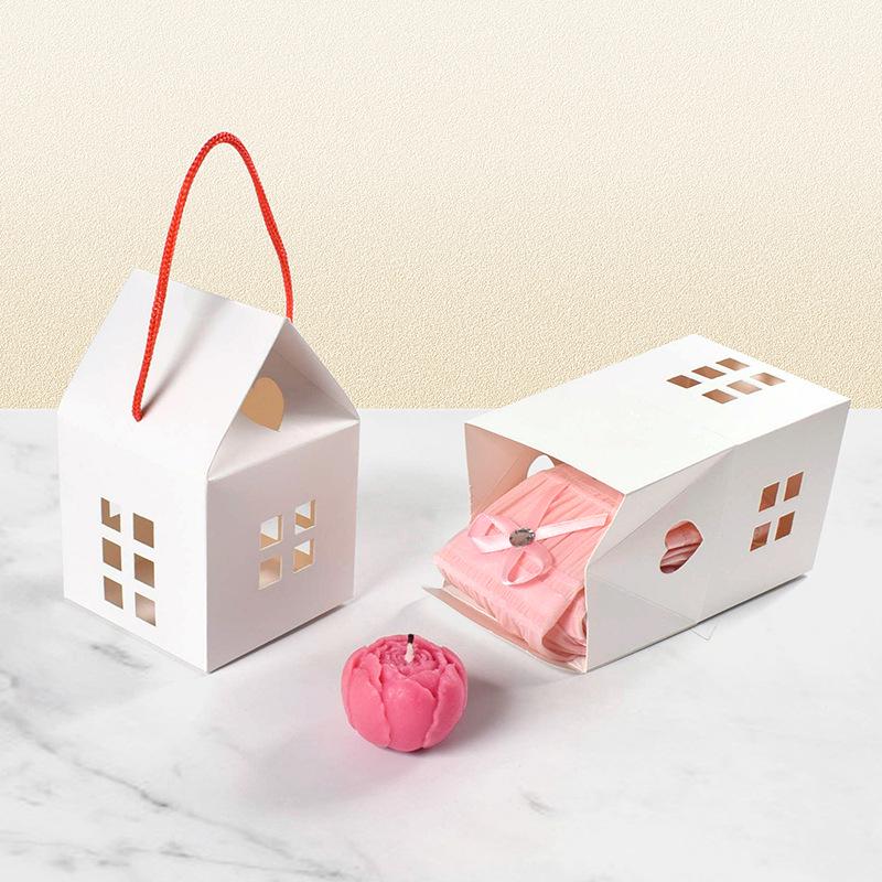 Solid Color Handbag-Style Candy Biscuit Gift Box - Cute, Small, and Simple Baking Packaging