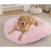 Fluffy Warm Round Pet Bed Soft Plush Puppy Sleeping Cushion Non-Slip Cozy Cat Mat for Couch Indoor Use, Winter Fur Style
