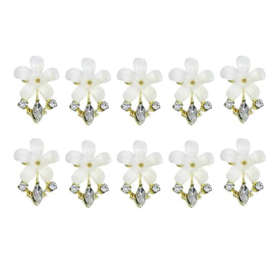 10Pcs Manicure Decorations Creative Shape Non-Fading Durable Excellent 3D Rhinestones Pendant Style Nail Art Jewelry Accessories