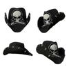 Vintage Straw Weaving Hat Women Men Ladies Cowboy Hat with Embroidery Skull Punk Western Style Bonnet Men Cosplay Hat