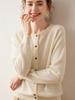 Women's Versatile Round Neck Casual Cashmere Knit Cardigan - Lightweight, Large Size Outerwear
