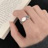 Geometric Irregular Open Disc Ring: Women's Retro Adjustable Fashion Statement for Index Finger