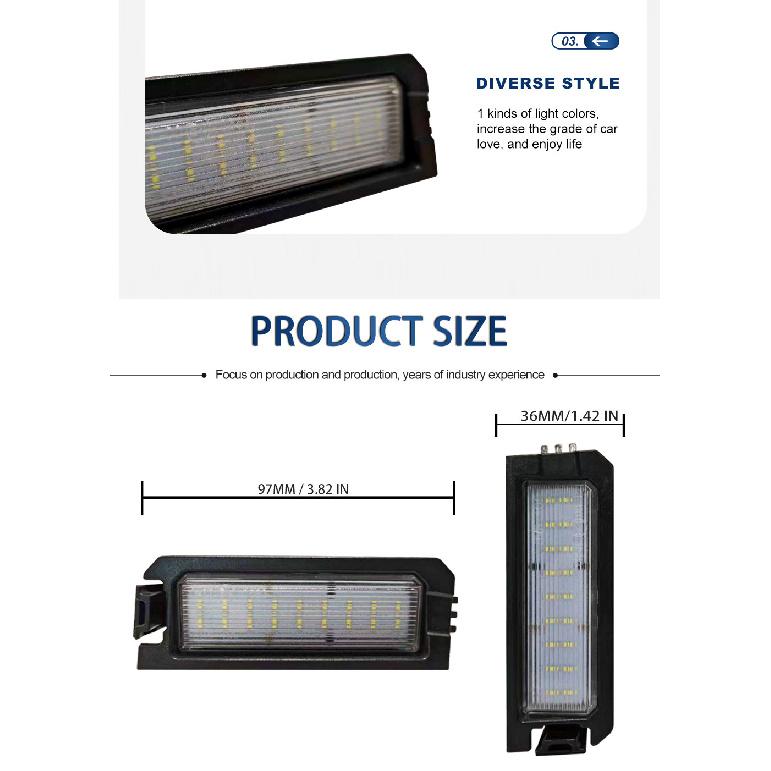 2Pcs Car LED Rear License Plate Light Number Plate Lamp White For Hyundai i30 PD 2017- i30 PD PDE 2016- i30 N i30N PD 2017- License Plate Lights 2