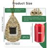 Hummingbird Houses for Outside Hanging, Natural Grass Hanging Bird Hut, Hand Woven Bird Nest, Large Wren Finch Bird House for Garden Window Outdoor