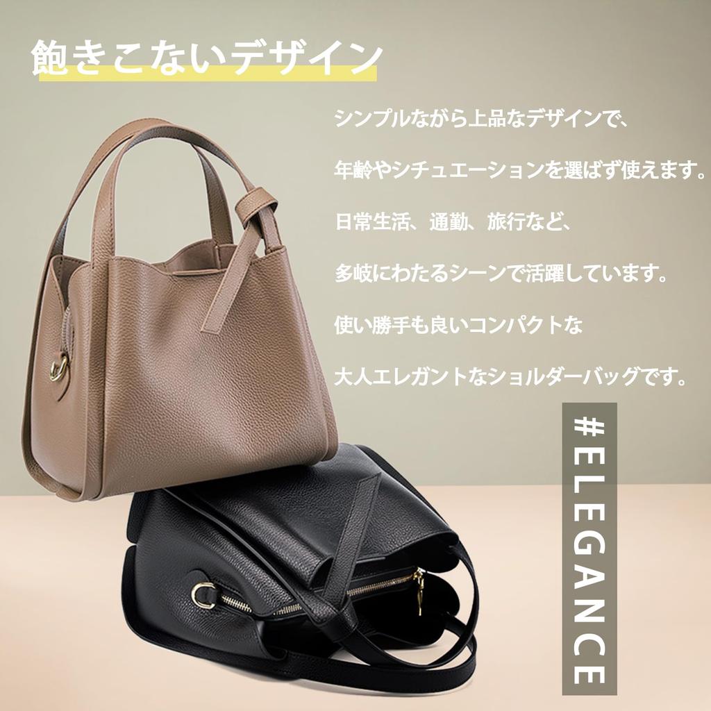 MFFOR Shoulder Made of Premium Genuine Large Simple and Suitable for or Handbag Use Women's 2-Way Bag, Leather, Capacity, High-Quality Look, Casual,