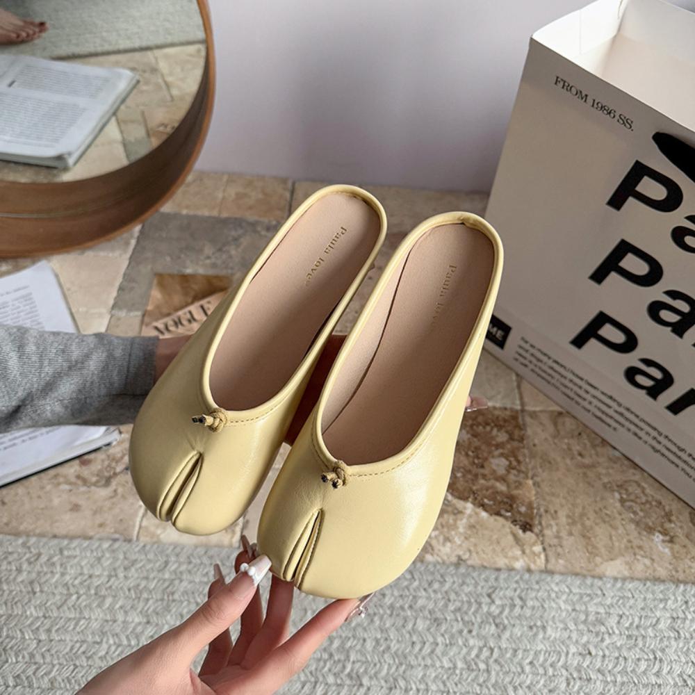 Fashion 2025Women Split Toe Flats  Shoes Woman Microfibe Comfy Flats Slippers Soft Bottom Loafers Slip on Beach Slides