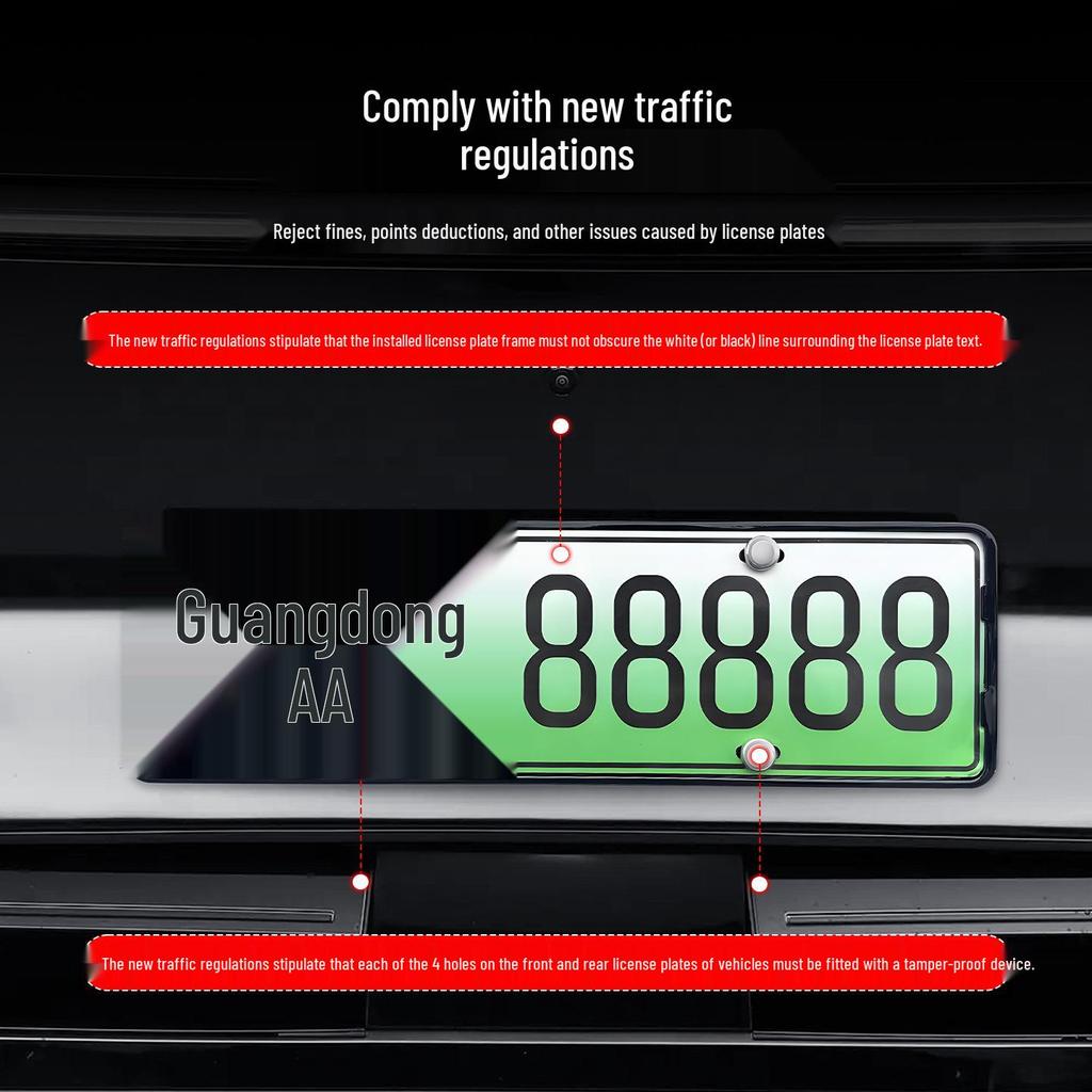 Compatible with 25 Xiaopeng G7 Models: Electric License Plate Holder Protective Frame Set