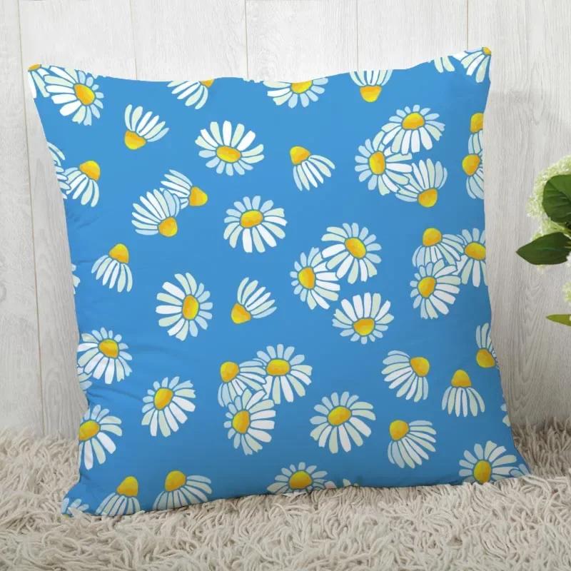 

Chamomile Pillowcase Sofa Car Waist Throw Pillow Case Home Decoration Ins Style Flower Landscape Cushion Cover 30x30cm