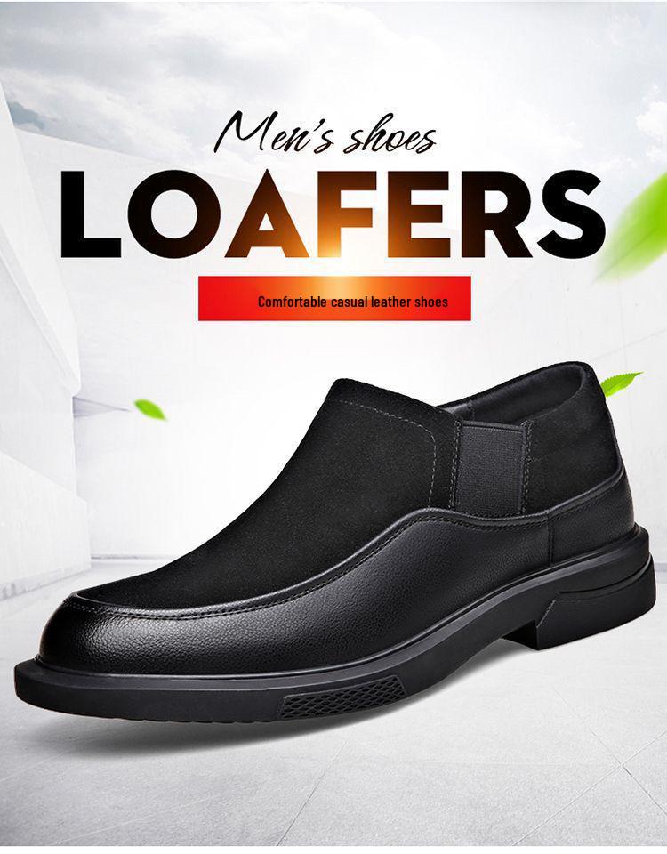 Men's Genuine Cowhide Leather Casual Shoes - 2025 Autumn/Winter Korean Style, Breathable & Versatile Retro Workwear Footwear