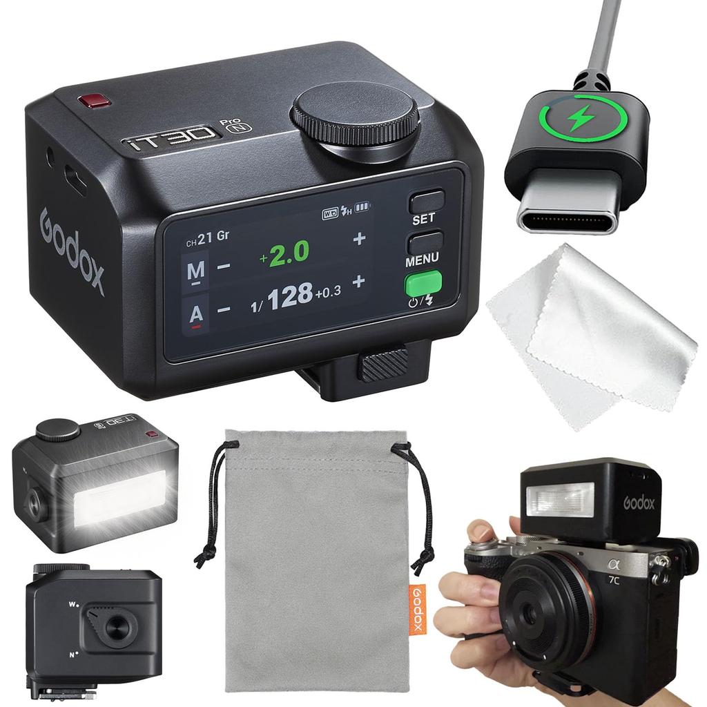 Godox iT30Pro N Camera Touchscreen Color TTL Camera Compact Yet 560 Full Wireless Master and Slave Optical Compatible with Nikon 120g Weight Japanese