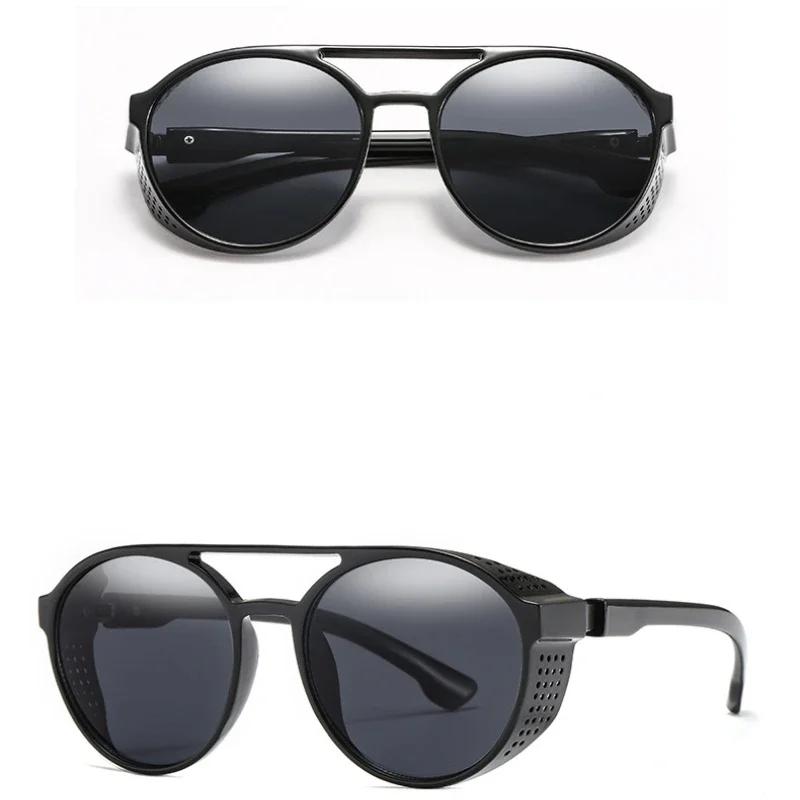 Fashion Retro Punk Sports Sunglasses Men Outdoor UV400 Sun Glasses Goggle Shades Vintage Large Round Frame Eyewear for Male