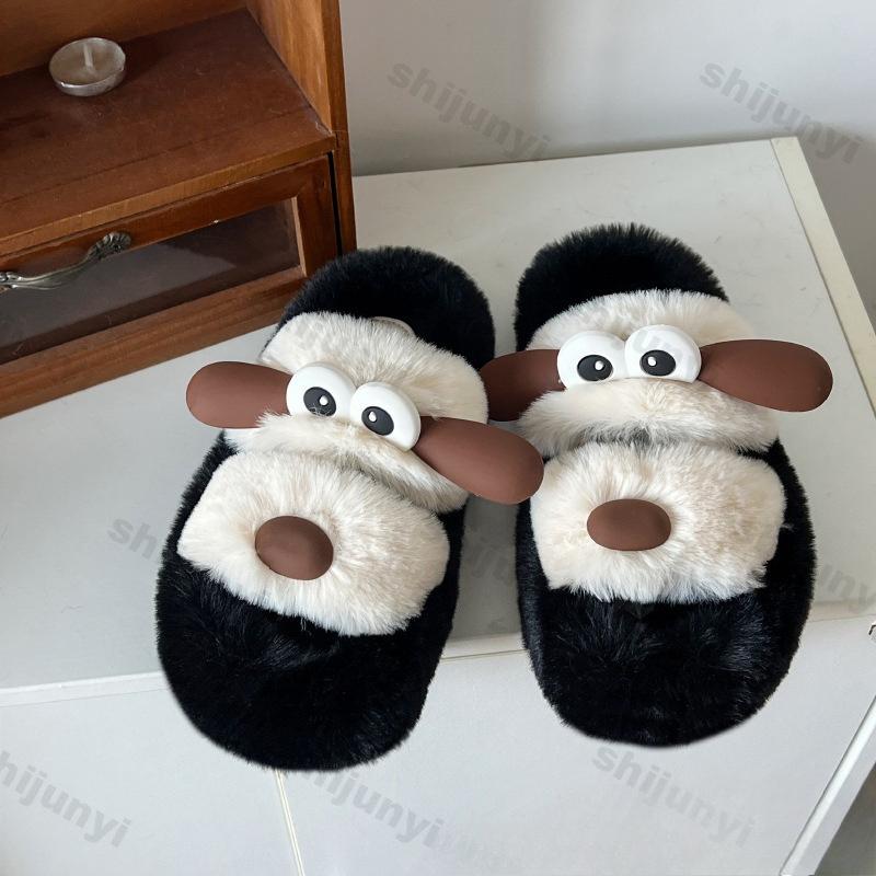 Mode Cartoon Niedliche Damen Hausschuhe Herbst Winter Neue Mode Höhe Erhöhen Plateau Hausschuhe Bequeme Plüsch Warme Baumwollschuhe