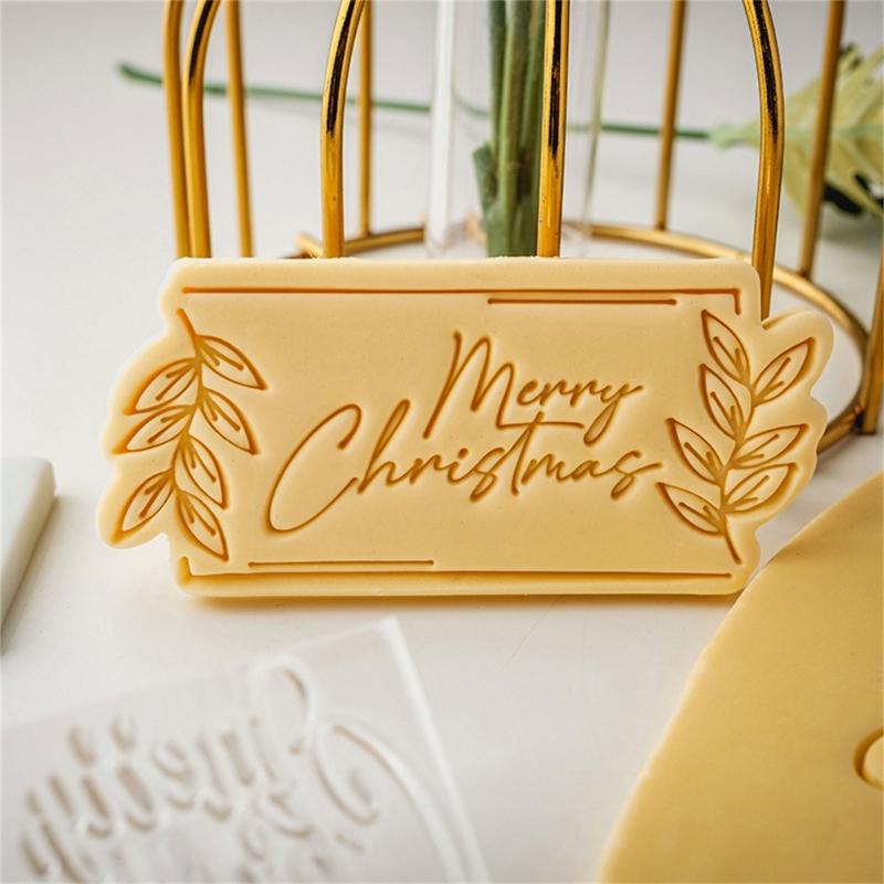Holiday Themed English Greeting Fondant Molds Acrylic Fondant Moulds Suitable for Creating Unique Christmas Cookie
