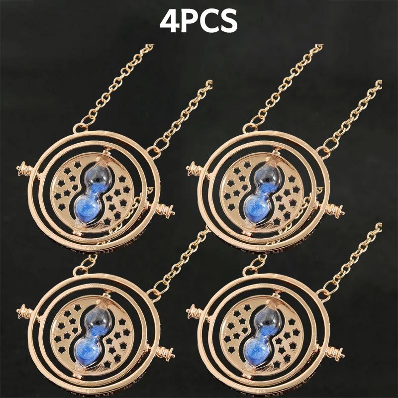 1-10Pcs Harried Time Necklace Timer Hourglass 360 Rotatable Potters Cosplay Props Astronomical Time Converter Magic School Gift