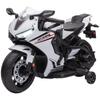 Electric Motorcycle for Children, Honda, 6 V, 3 km/h, Music, Lights, 2 Training Wheels, White