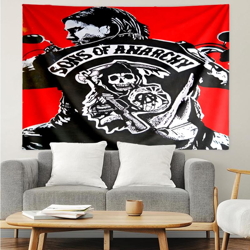 Anarchy Motorcycle Club Tapestry Hanging for Bedroom,Livingroom, Playroom,Decor Art Room Wall Tapestry Holiday and Birthday Gifts