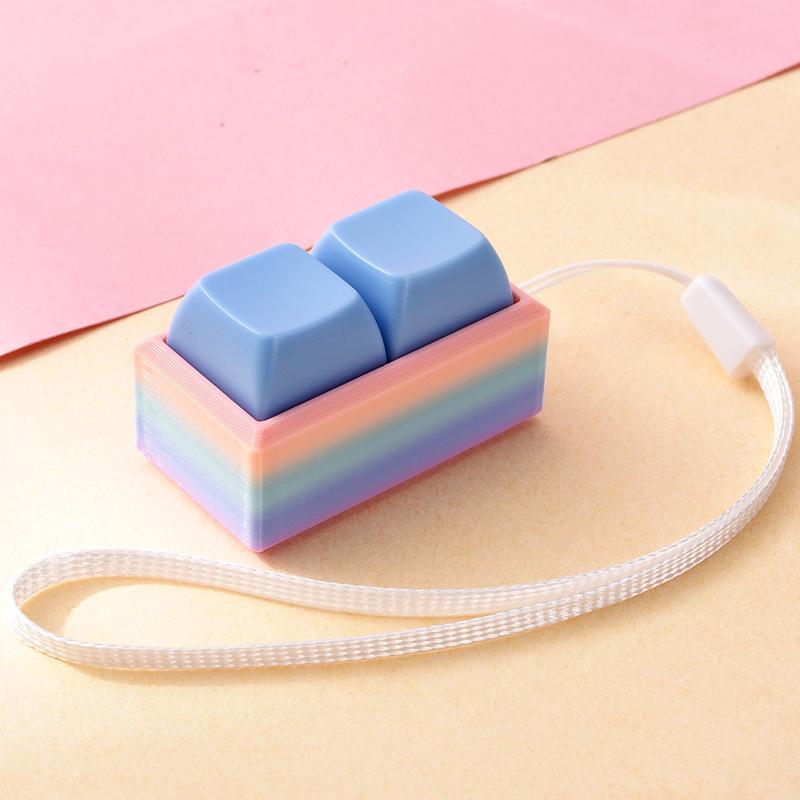 Lightweight Push Button Stress Relieving Toy with Lanyard Sensory Fidget Toy for ADHD Adults Kids Anxiety Relief