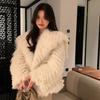 Winter Women Faux Fur Jacket Fleece Lined Thick Warm Coat Fashion Outwear