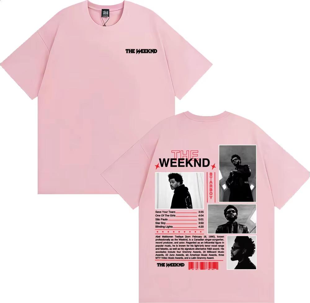Rapper The Weeknd Starboy Album Cover T Shirt Unisexs Clothing Harajuku Punk Hip Hop TShirts Short Sleeve Tees Unisex Fashion Top