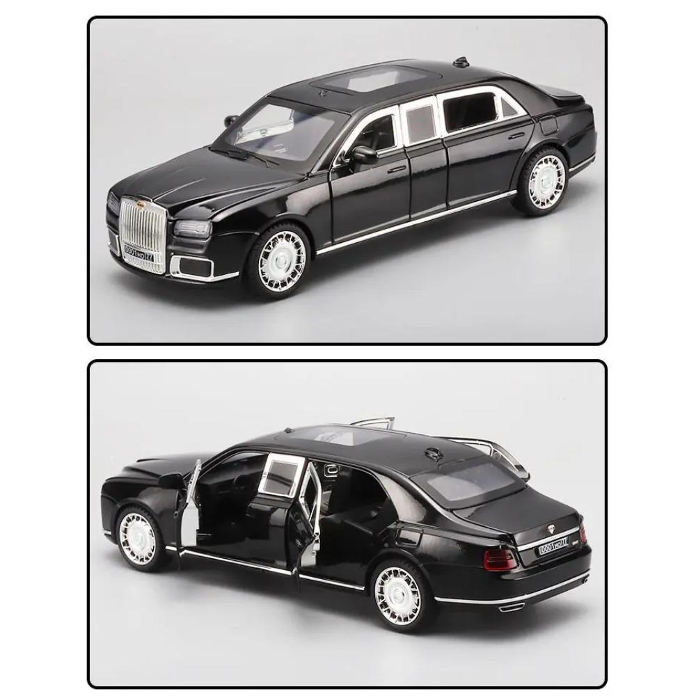 1/24 Aurus Motors Aurus Senat Russland Präsidentenauto Legierungs-Automodell Sound und Licht Kinderspielzeug Sammlerstücke Geburtstagsgeschenk