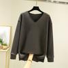Women's Fashion Solid Colour Long Sleeve Fleece Thickened Top