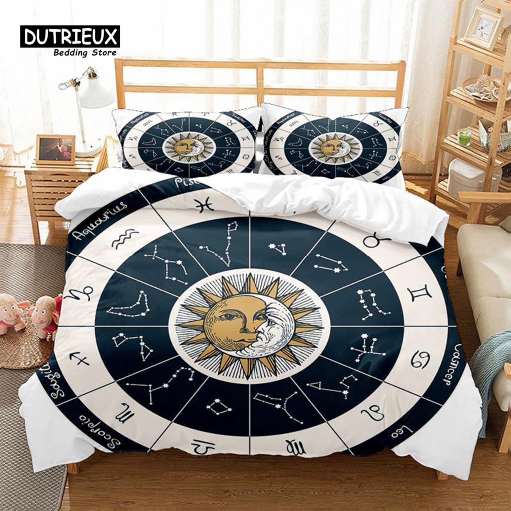 Hamsa Hand Duvet Cover Boho Exotic Sun And Moon Bedding Set Luxury Galaxy Astrology Comforter Cover Full Queen For Adults Kids