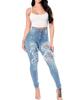 Damenmode, lässig, zerrissene Jeans, große Elastizität, Stretch-Jeans, Hose, Röhrenjeans für Damen
