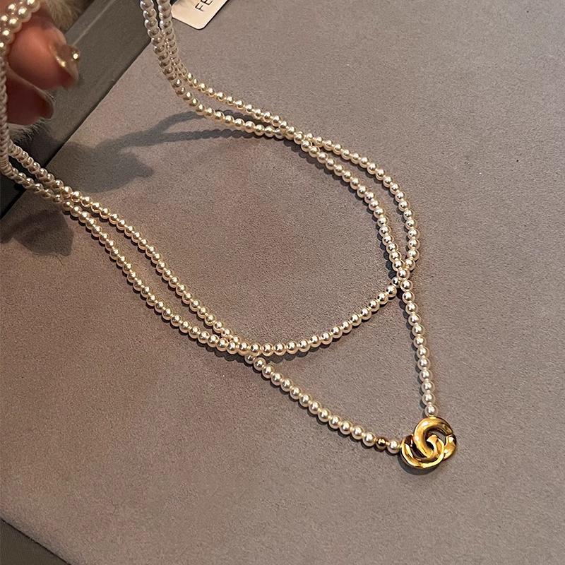 Xiaomi Chic Pearl Double-Layer Necklace - Women's Autumn/Winter Sweater Chain Accessory