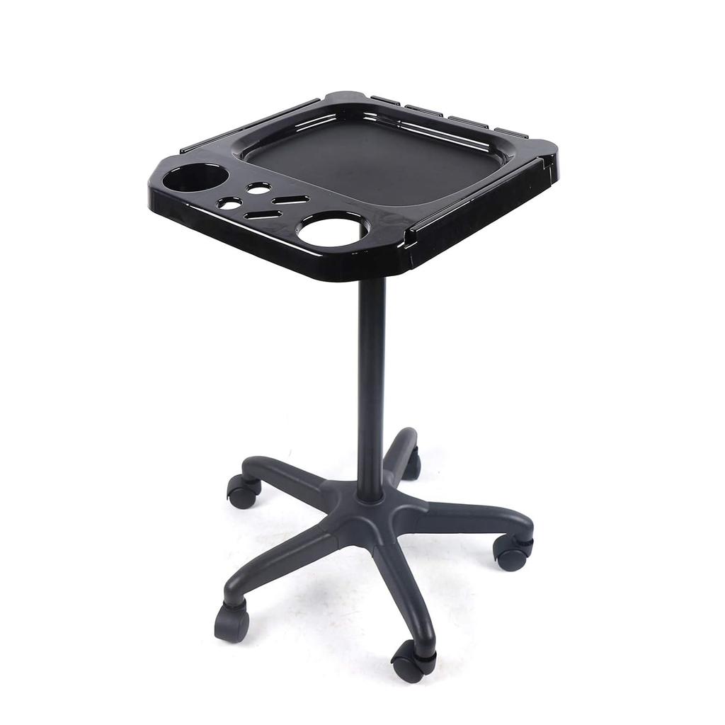 Aluminium Salon Instrument Tray, Height Adjustable Trolley Cart Tray Station on Wheels for Salon Tattoo Spa Beauty Service Holder Tool Storage