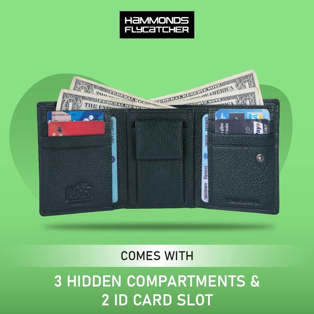 HAMMONDS FLYCATCHER Genuine Leather Wallets for Men, Sea Green