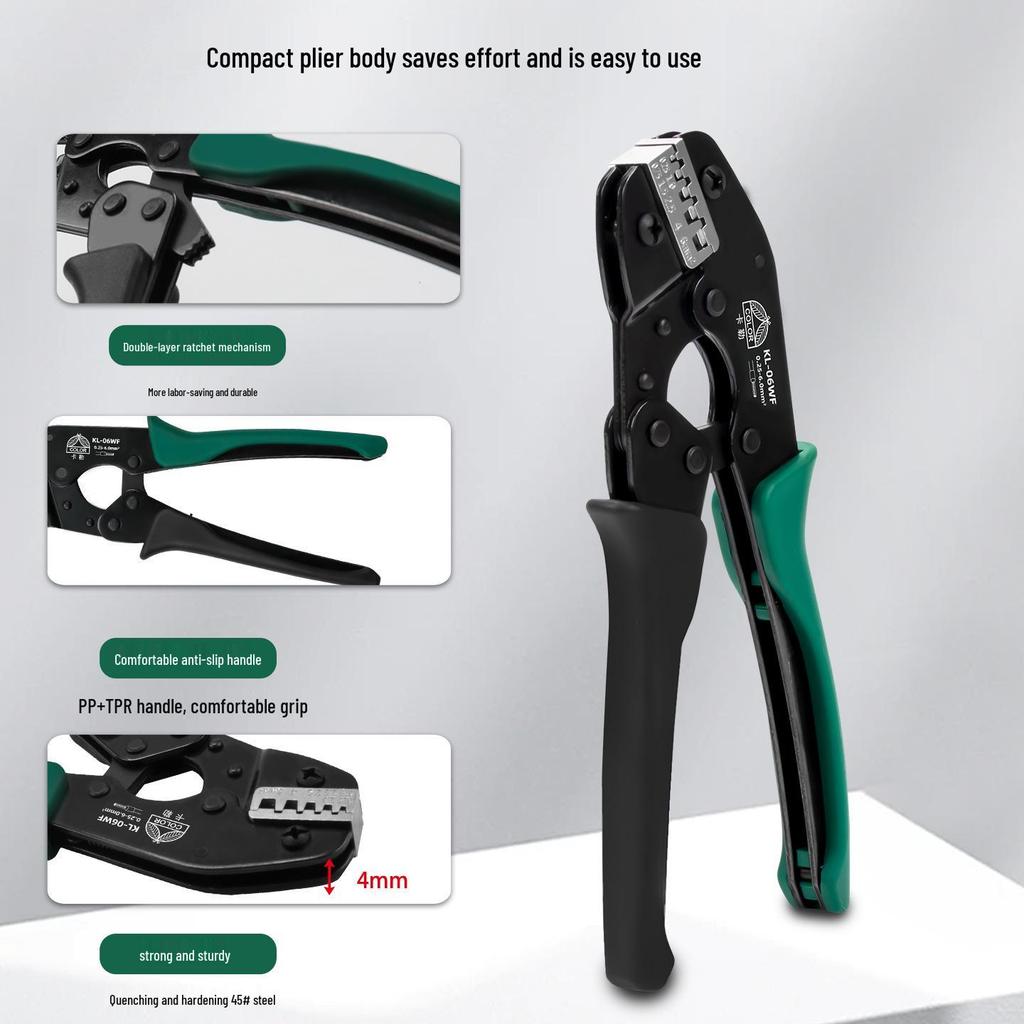 6.5" Mini Crimping Tool for Tubular Terminals and MC4 Connectors