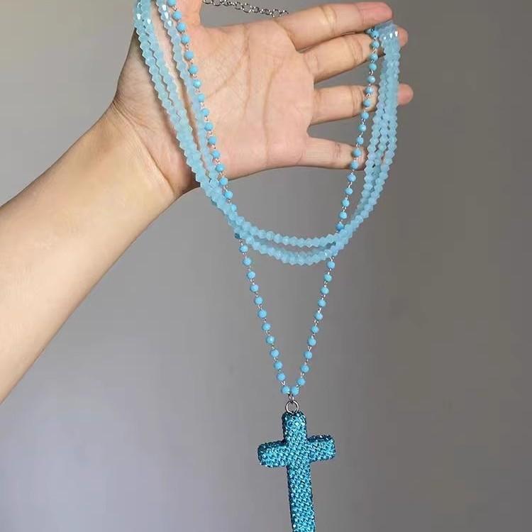 Novo colar de octagrama com vento frio e diamante rosa para mulheres, moda, alta sensibilidade, corrente para clavícula, estilo nicho de luxo leve, corrente para pescoço