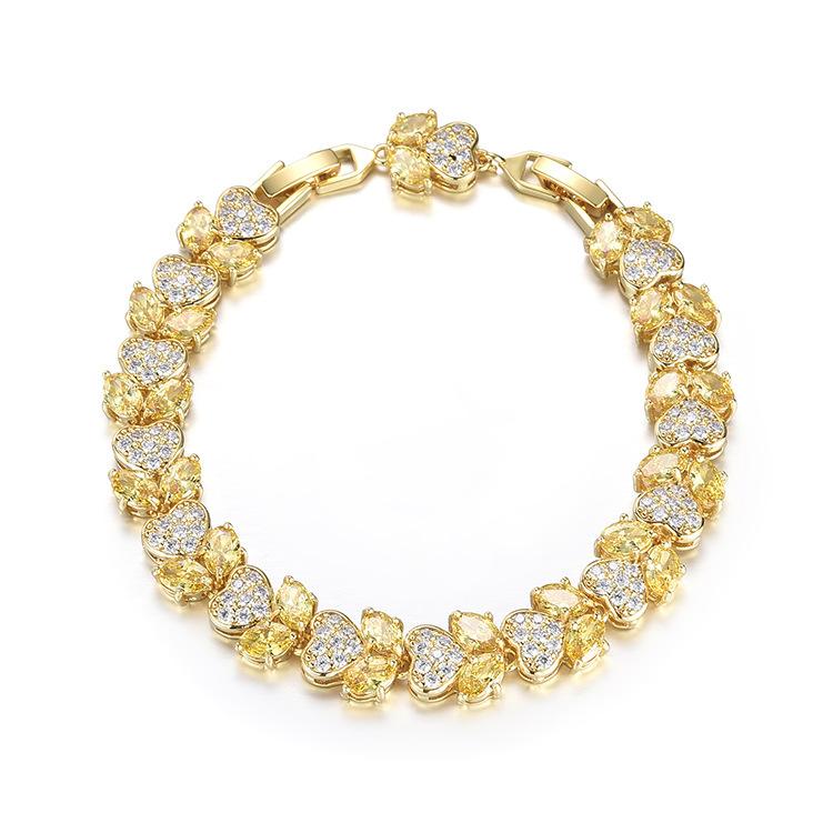 Rubin Zirkon Herz Armband Damen Voll Diamant Damen Armband Schmuck