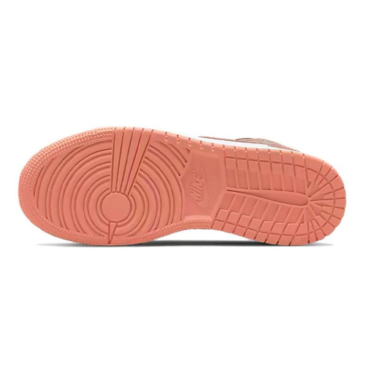 Air Jordan 1 Mid GS Hvit Lys Madderrot Barnesneakers Svart DM9077-108