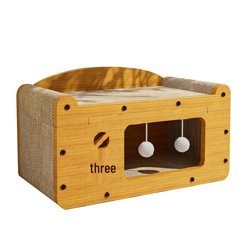 TV Style Cat Scratching Board and Bed: Durable, Debris-Free, Scratch-Resistant, All-in-One Cat Nest Toy
