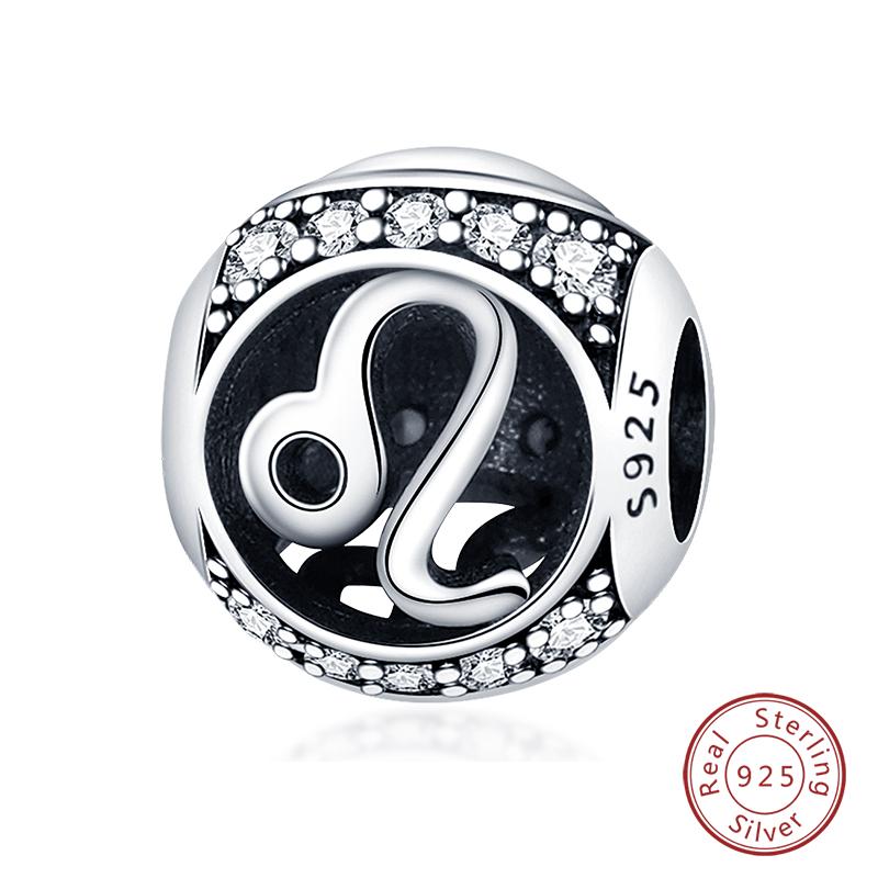 Charms Fit Qikaola Bracelets Copper Twelve Constellations Charms Beads Leo Aries Virgo For Birthday Jewelry Gifts