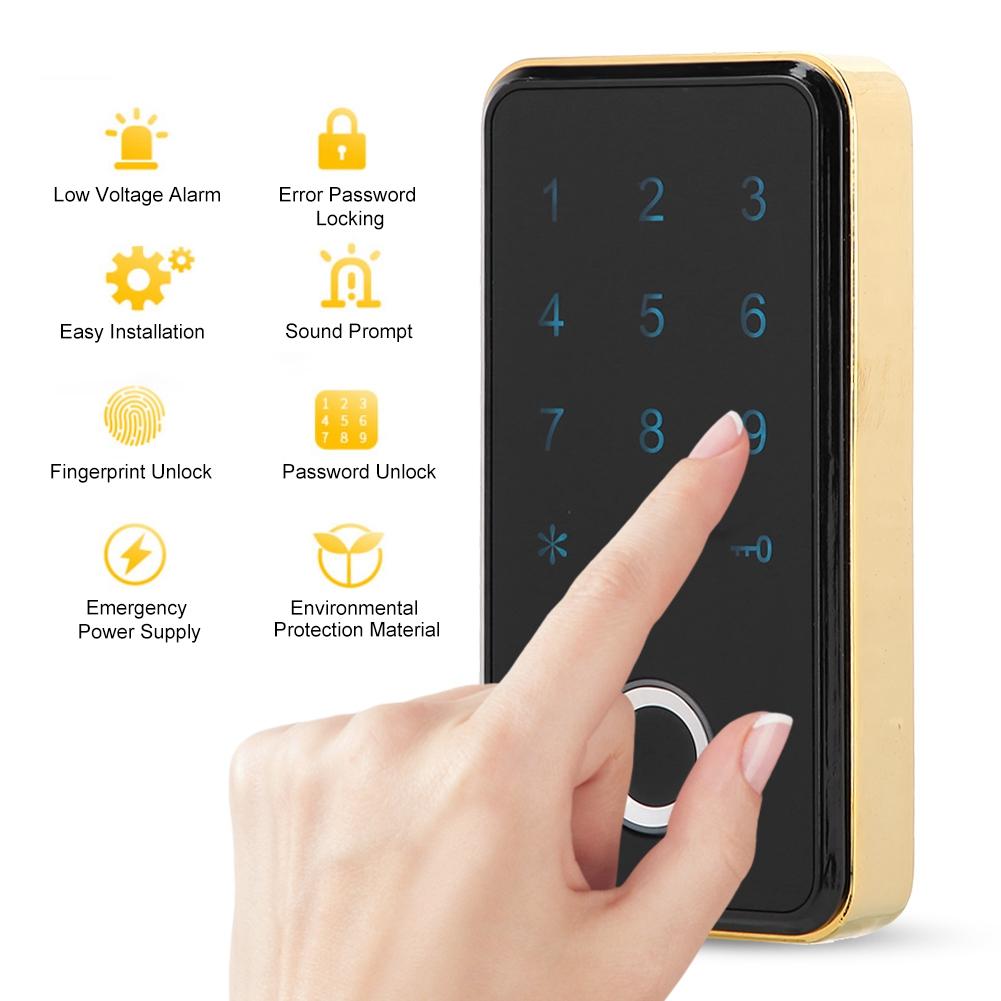 Smart Keyless Fingerprint Digital Password Electronic Lock For Cabinet File Locker(Silver)