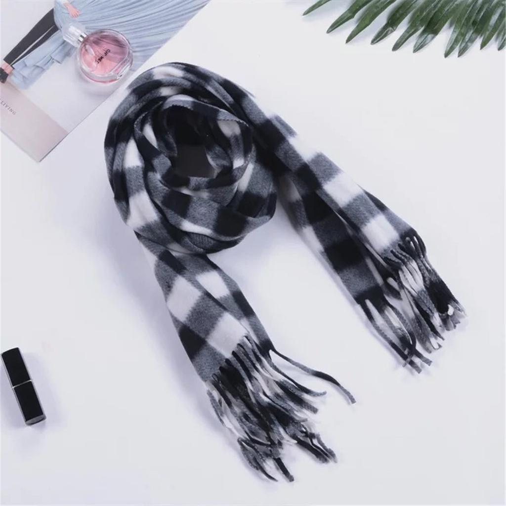 Christmas Long Plaids Blanket 160x30cm Oversized Winter Fall Warm Scarf Big Tartan Scarves Wrap Shawl Classical Tassels