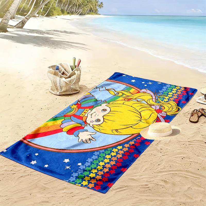 Rainbow Brite Print Beach Towel, Large Soft Quick Dry Towel for Beach Camping Swimming