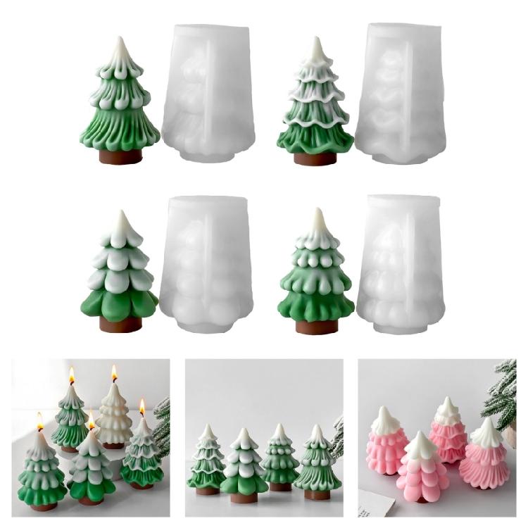 Silicone Moulds Christmas Tree Candle Molds Ornament Molds Epoxy Resin Molds Plasters Molds for Candle Making