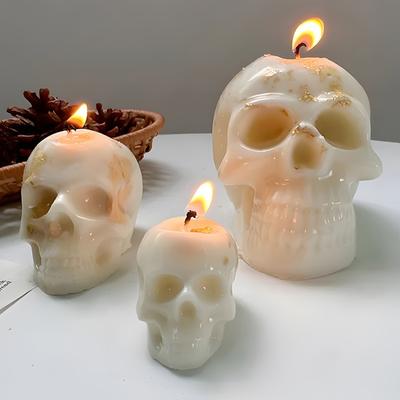 1-10PCSHalloween Skull Silicone Mold DIY Handmade Soap Candle Resin Mold Creative Horror Decor for Party Favor Crafting Supplies