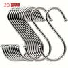 20 Stück Schwerlast-S-Haken aus Edelstahl - Rostfreie Küchenhaken, Gebogenes Design, Platzsparender Organizer für Töpfe, Pfannen, Taschen, Tassen, Besteck