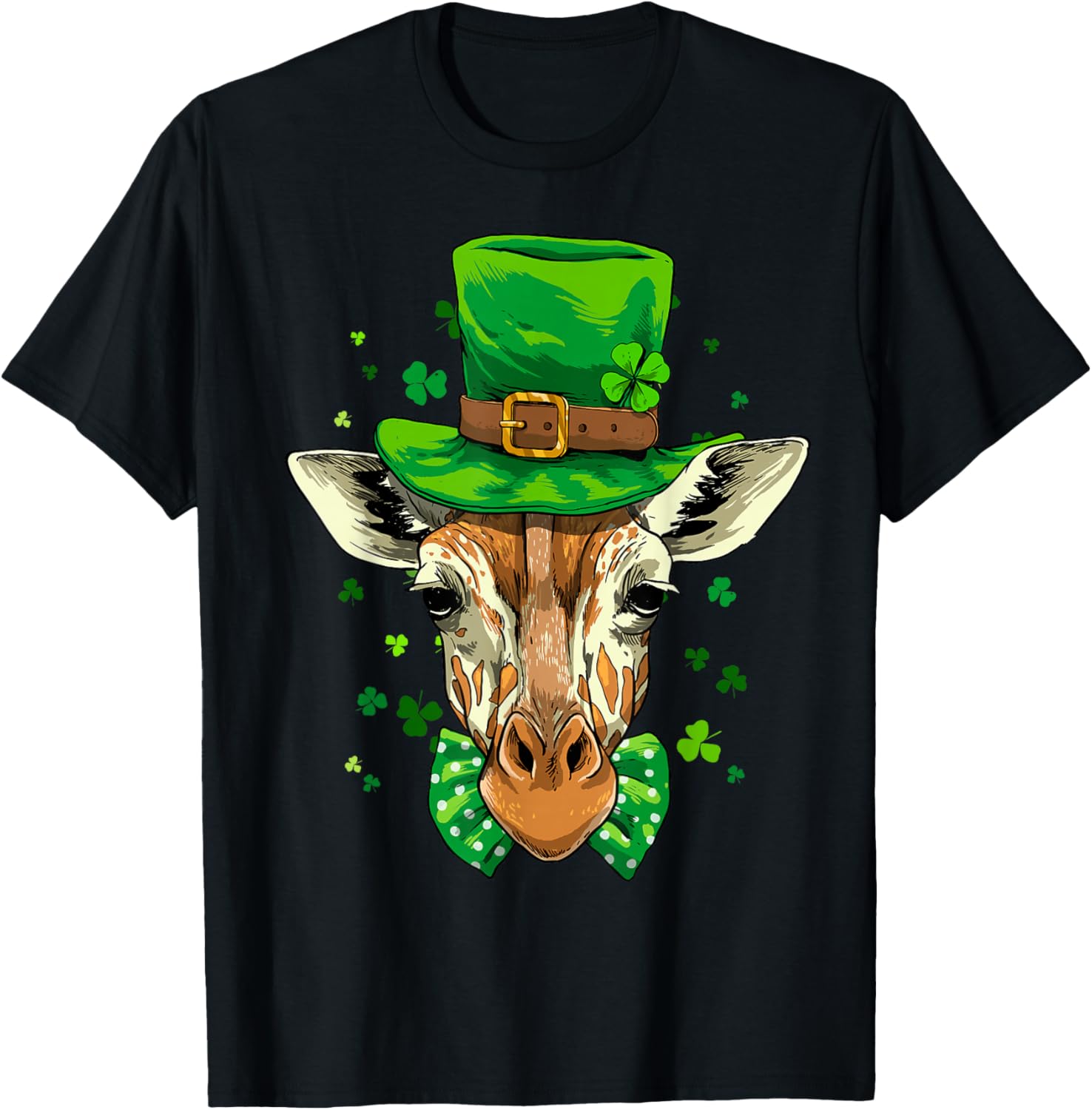 

Giraffe Leprechaun St Patricks Day Shamrock Print Graphic Tee Casual Round Neck Short Sleeve T-Shirt 4XL