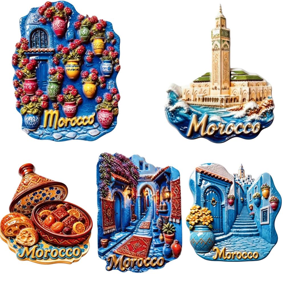 Africa Morocco 3D Fridge Sticker Magnets Tourism Souvenir Refrigerator Magnets Sticker Home Kitchen Decor