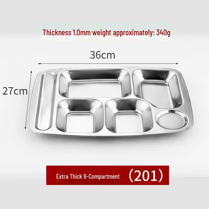 Yingtang Stainless Steel 6-Compartment Lunch Tray