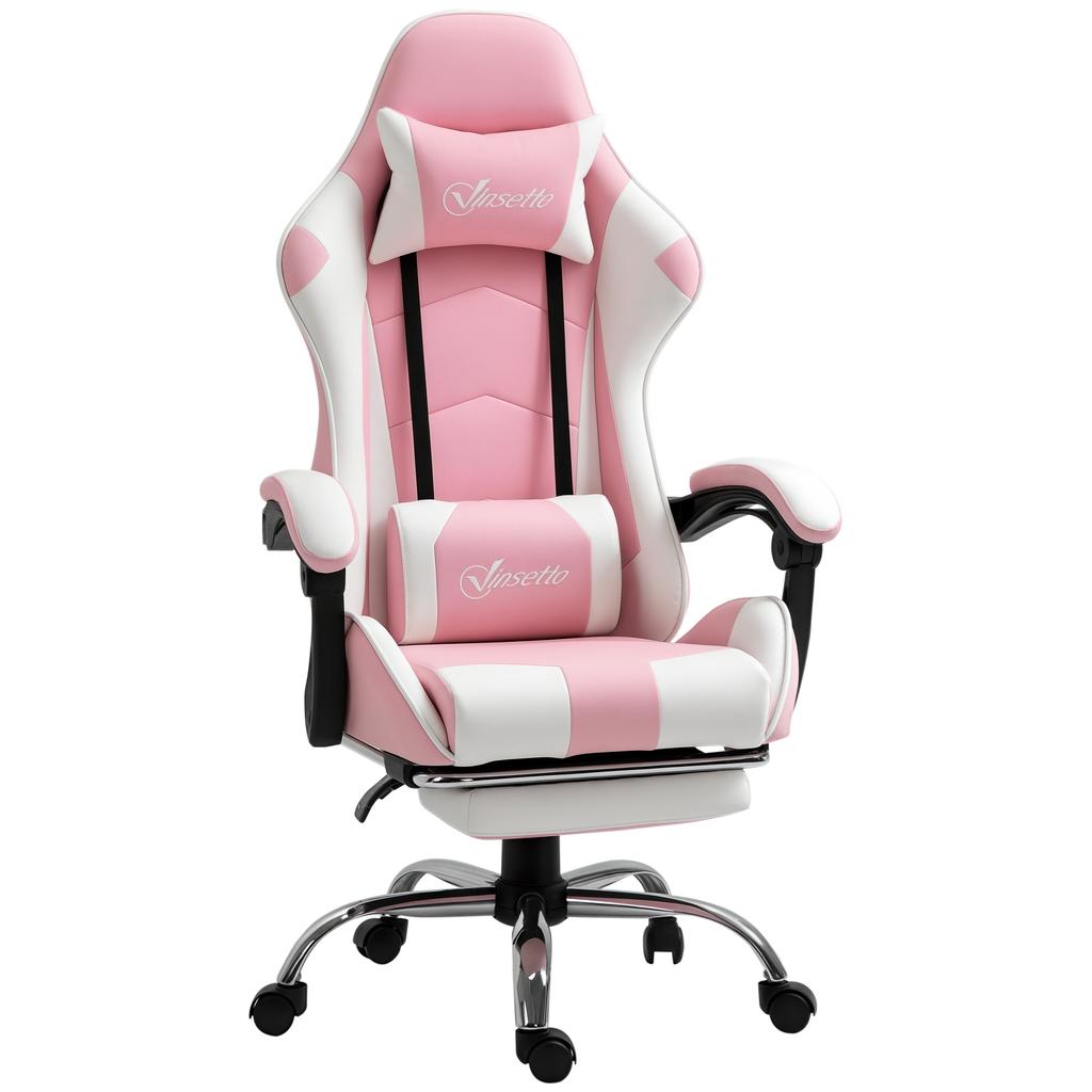 Gaming Chair Ergonomic Office Chair with Headrest, Massage Lumbar Cushion, Footrest, Rotating Gamer Chair PC Chair with Connected Armrests