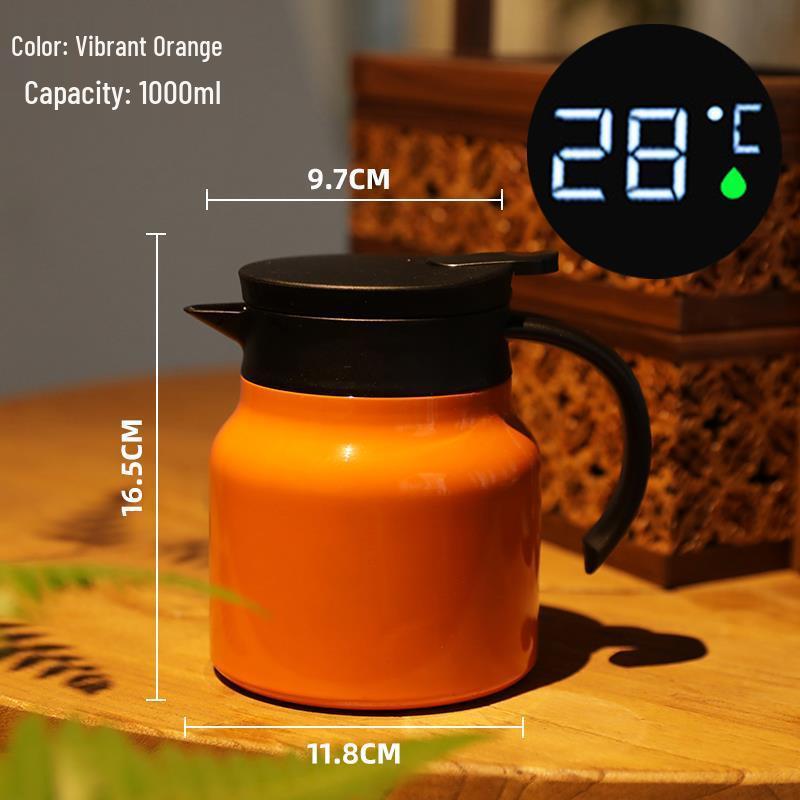 Office Health Stainless Steel Insulated Teapot and Water Bottle - 72-Hour Heat Retention, Tea Separation Feature.