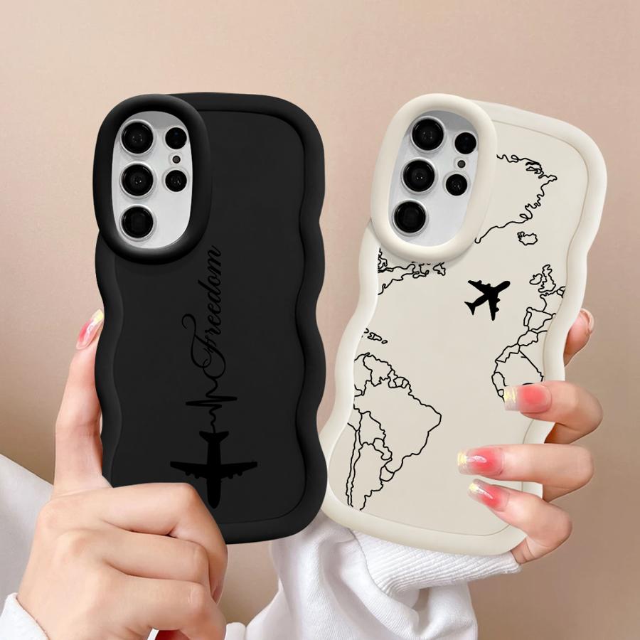 Soft Phone Cover Case for Samsung Galaxy S21 S24 S22 Ultra S25 A26 A25 S20 FE S23 Plus A55 A34 A35 A24 A54 A36 World Travel