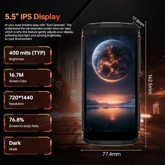 DOOGEE Fire 3 Ultra Telephone Portable Incassable 24Go+256Go 5.5'' 8350mAh Smartphone Robuste Android 15 Dural SIM 4G/NFC Vert