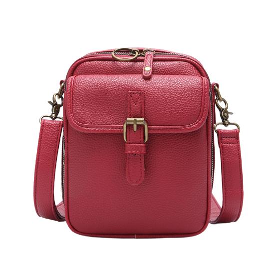 Women Messenger Bag Faux Leather Mini Crossbody Bag Retro Shoulder Bag with Adjustable Removable Strap for Travel Shopping Work